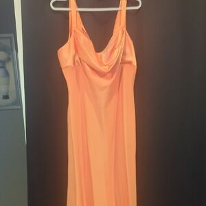 Aspeed Orange Satin Maxi Dress